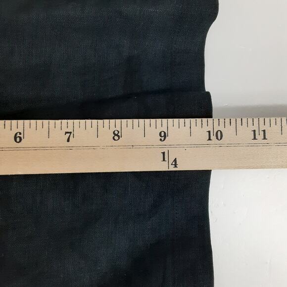 Vintage 90s Black Maxi Dress Halter Tie Neck 100% Linen Back Slit Resort Minimal - Picture 16 of 16